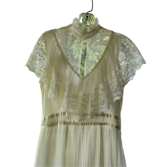 Roberta California Vintage Boho Prairie Cottagecore off white maxi dress - Picture 5 of 15